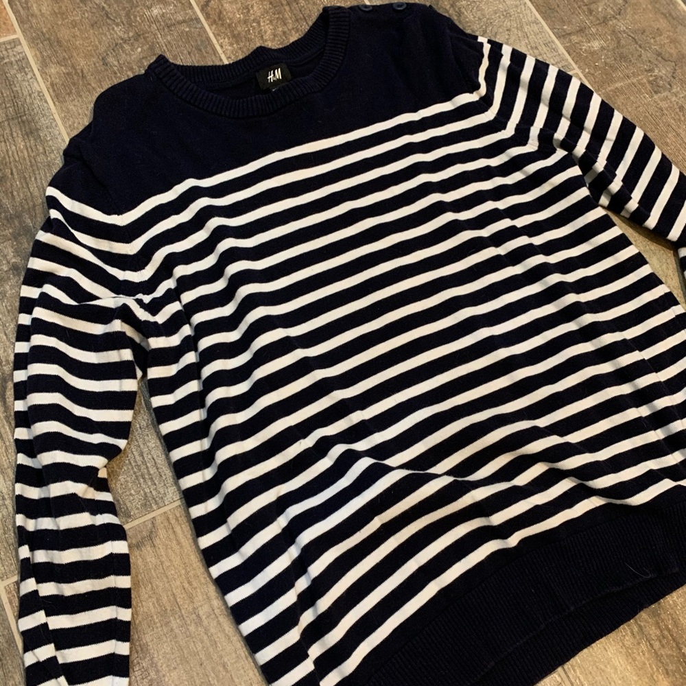 H&M blue and white striped sweater - Picture 1 of 3